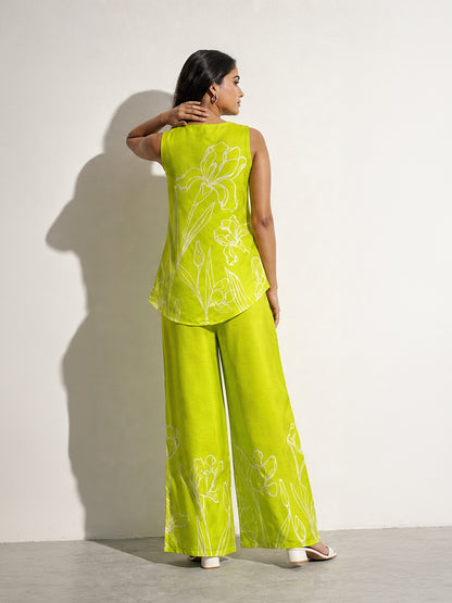 Botanical Print Sleeveless Co-ord Set