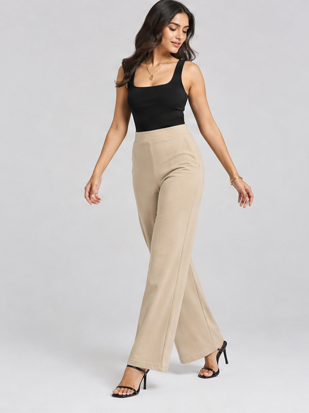 High-Waist Wide-Leg Trousers