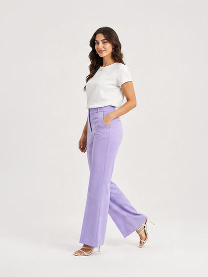 High-Waist Flared Trousers