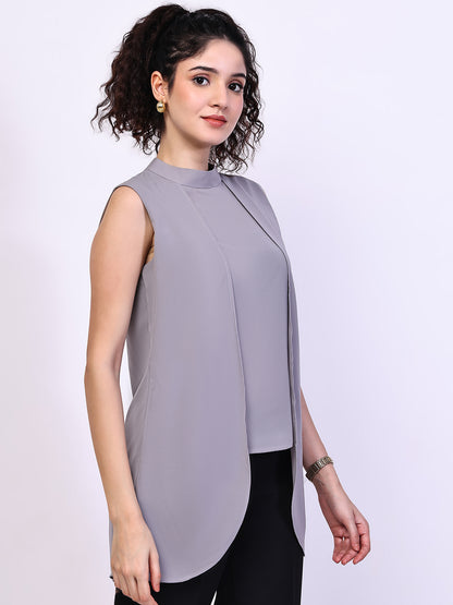 Exude Layered looks High Neck Layered Top Lilac Tops