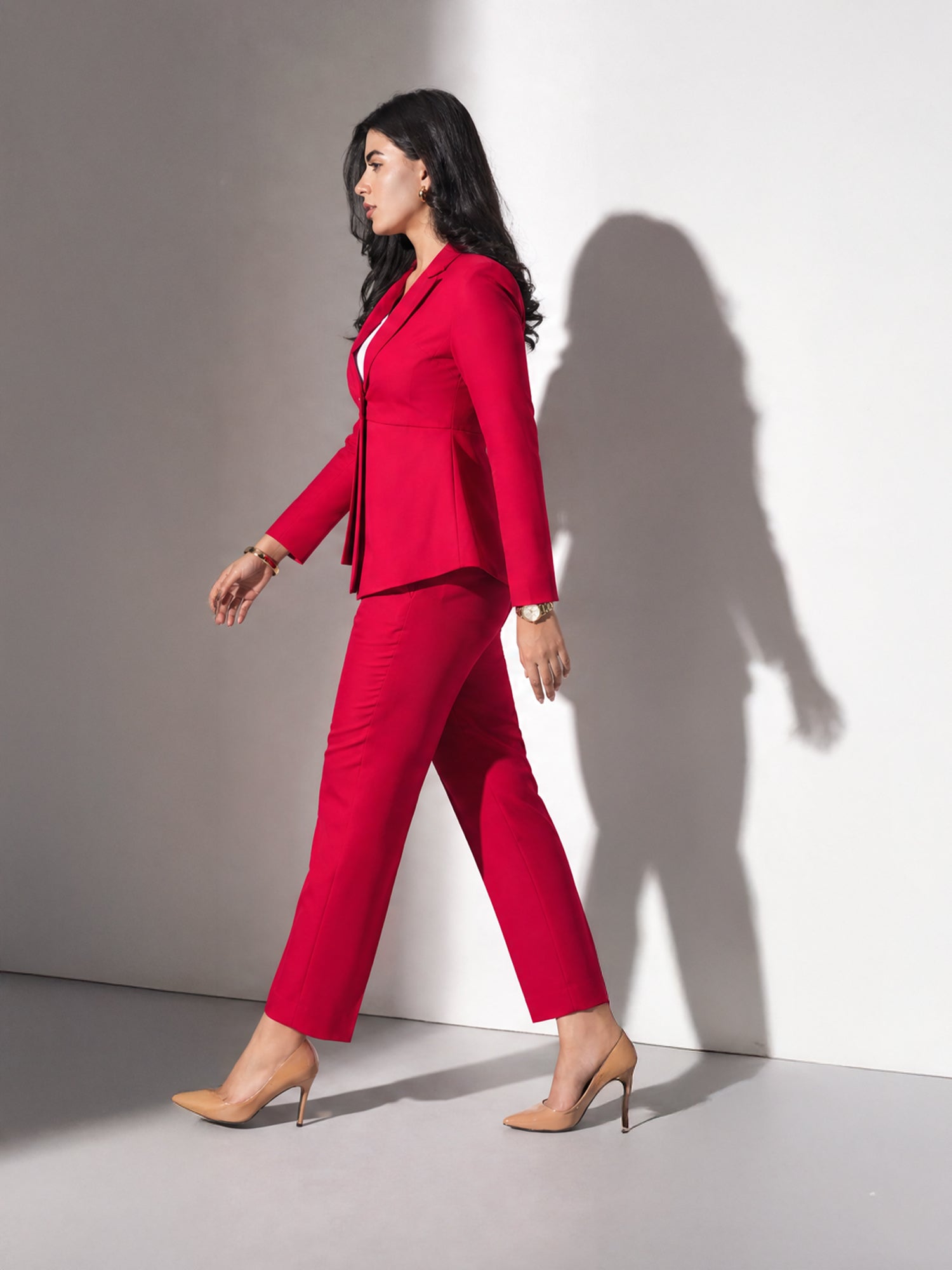 Exude Power Peplum Blazer with tapered straight pants