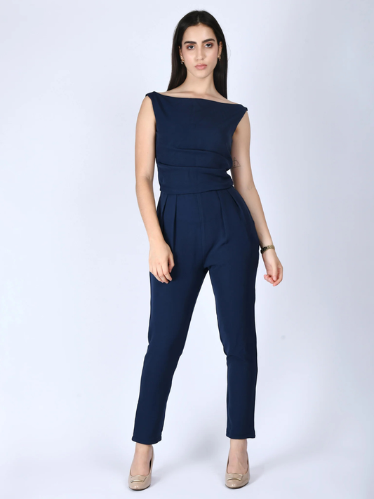 Exude Divinity Straight Fit Jumpsuit (Navy)