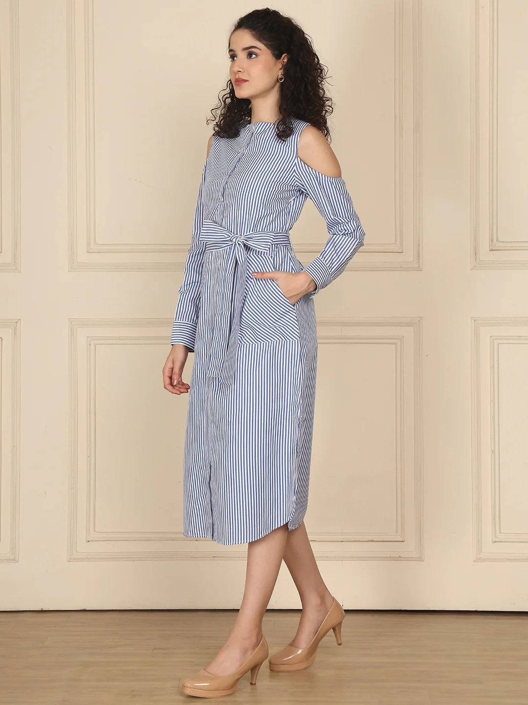 Exude Linen Stripe Dress 