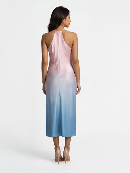 Blush Ombre Satin Dress