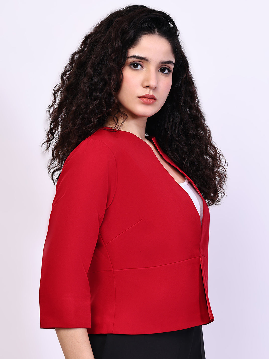 Exude Reign Peplum Short Blazer (Red)