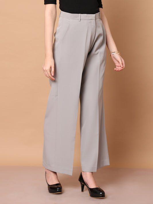 Exude Glamour & Grit Wide Leg Trousers (Grey)