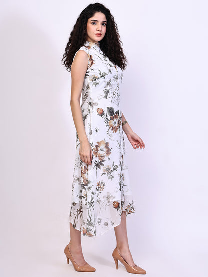 Exude Vibrance Open Back Midi Dress (White)