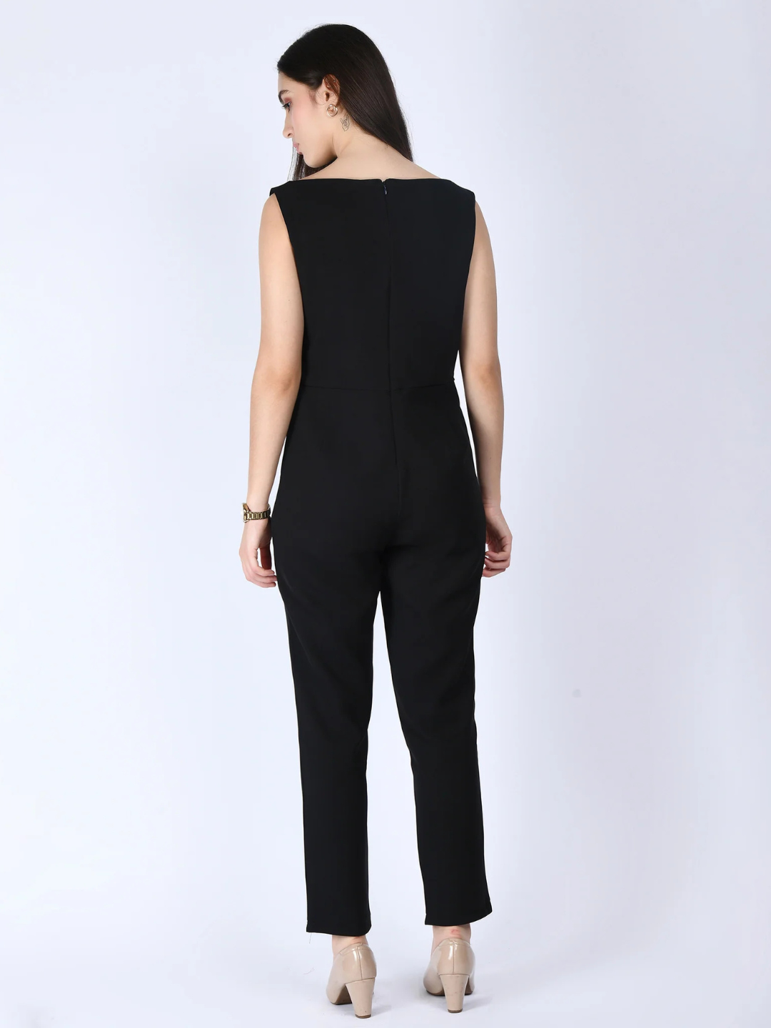 Exude Divinity Straight Fit Jumpsuit Black Jumpsuits