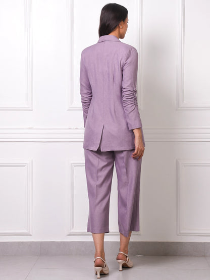 Lilac Linen Blazer &amp; Culottes Co-ord Set