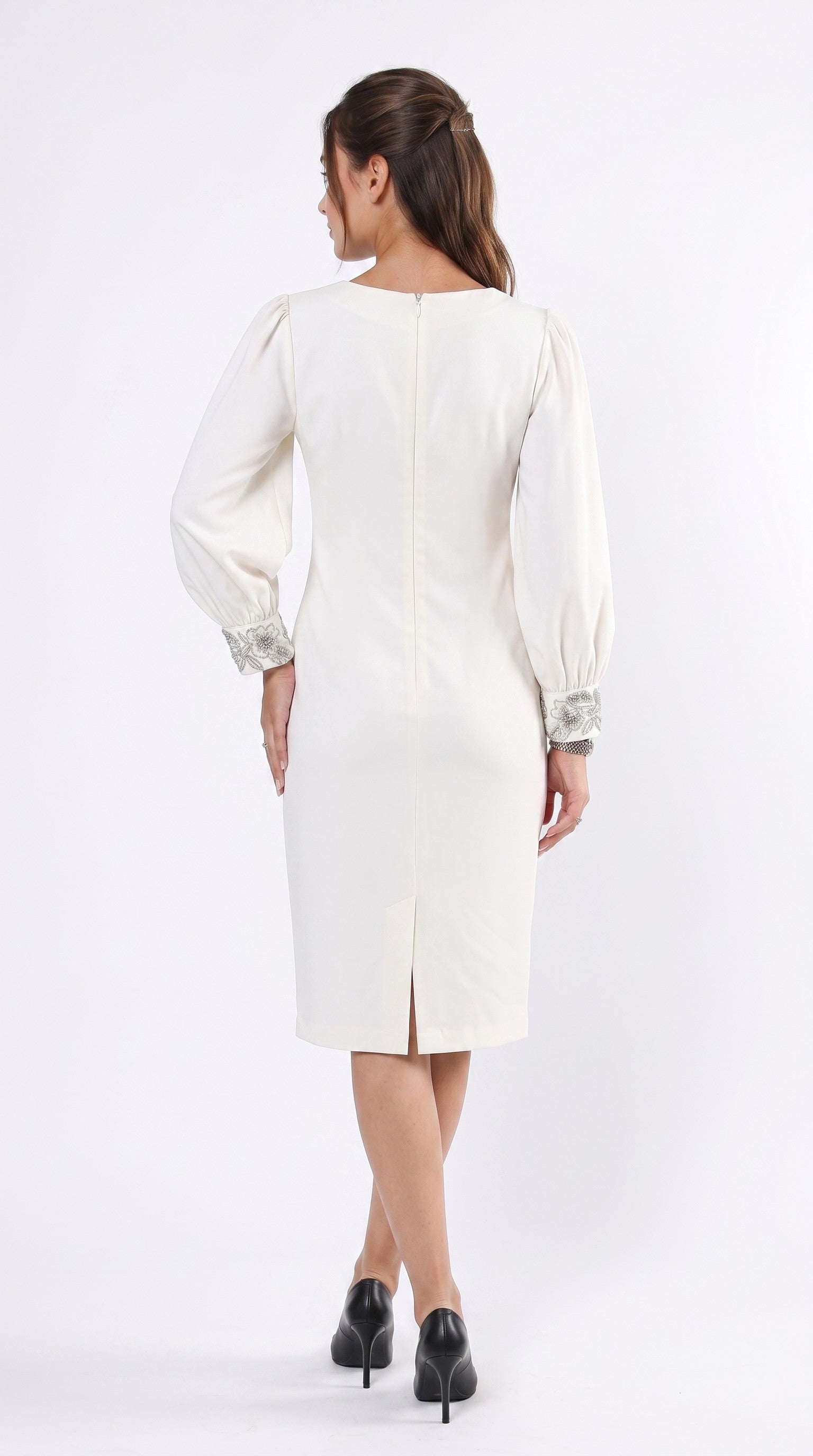 Exude Monochrome Muse Panel Midi Dress