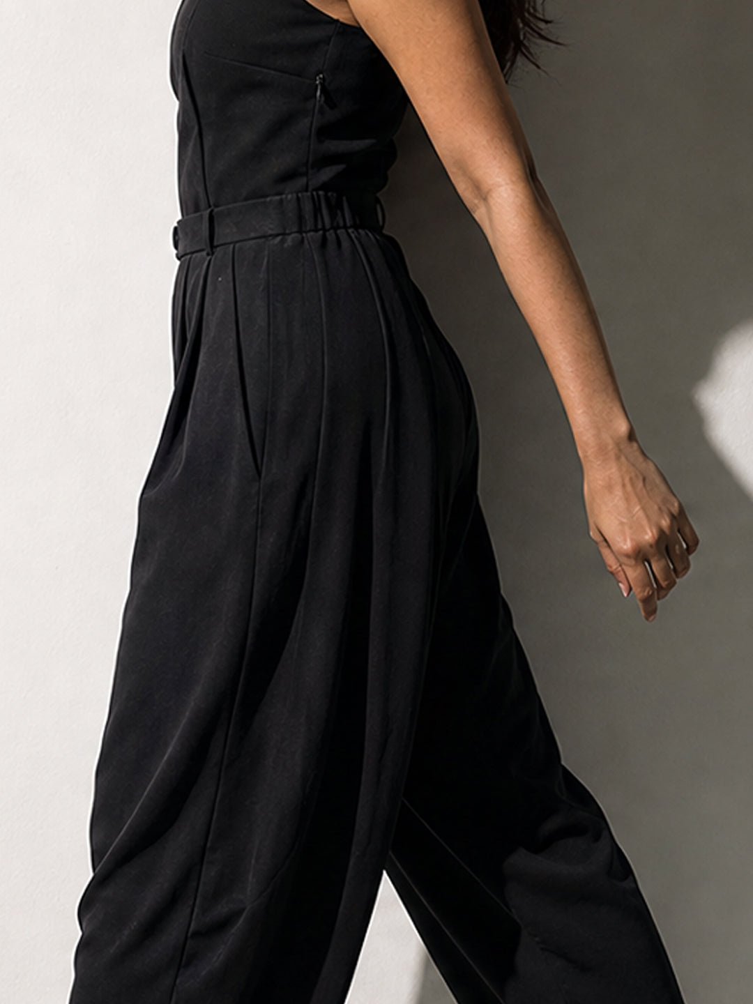 Black Draped Balloon Trousers
