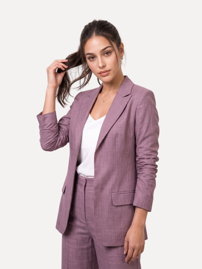 Lilac Linen Blazer &amp; Culottes Co-ord Set