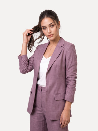 Lilac Linen Blazer &amp; Culottes Co-ord Set