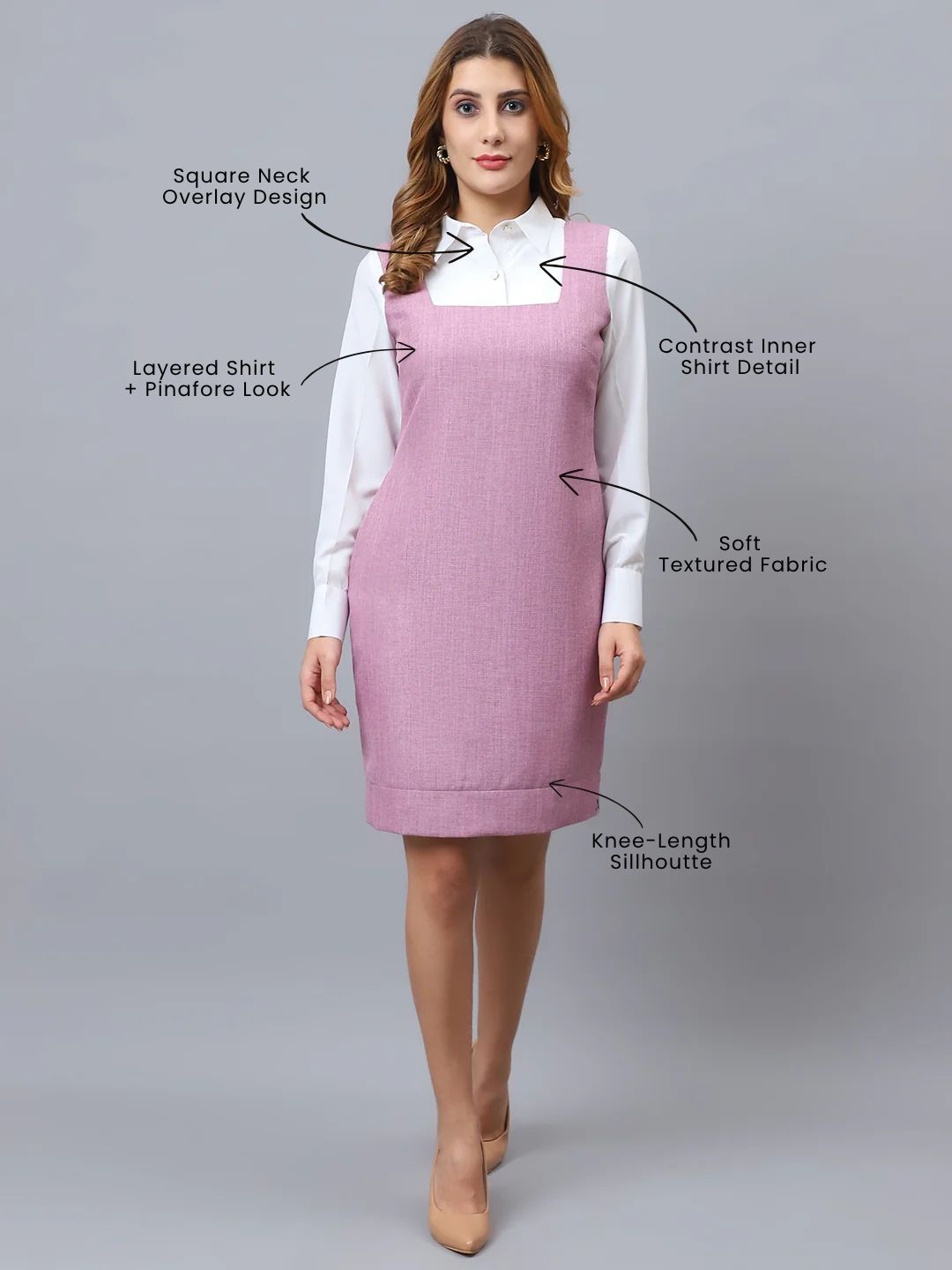 Exude The Twinset Illusion Dress Lilac