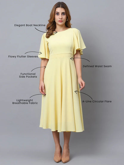 Exude Linen Bloom Midi Dress