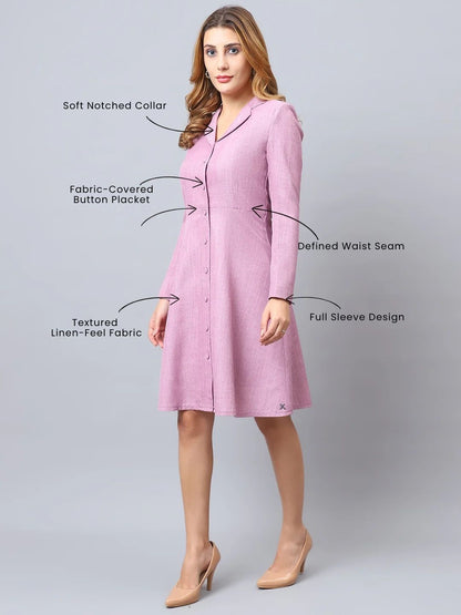 Exude Lilac Linen Blazer Dress