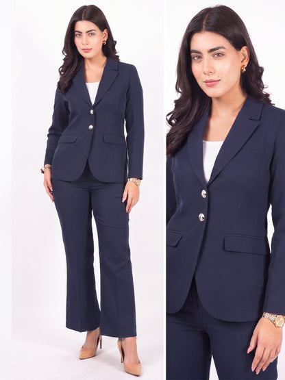 Exude Bold Vision Blazer set with Bootcut Trouser (Navy)