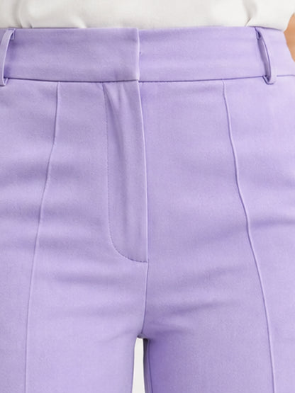 High-Waist Flared Trousers