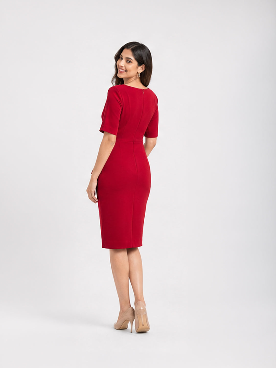 Tiered Peplum Sheath Dress