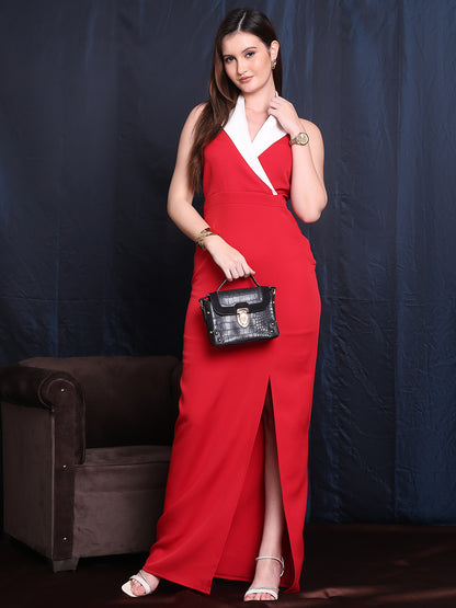 Exude Euphoria Nights Halter Blazer Style Gown Sleeveless