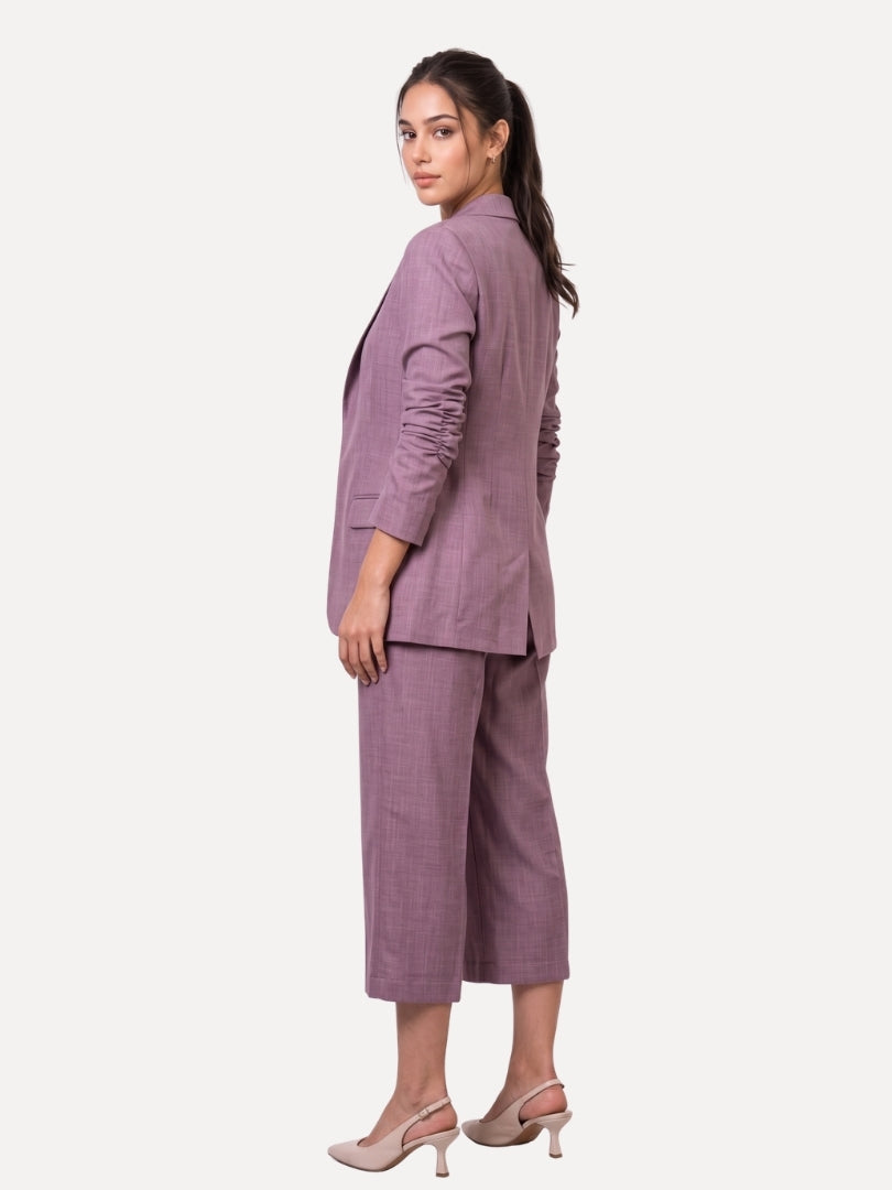 Lilac Linen Blazer &amp; Culottes Co-ord Set