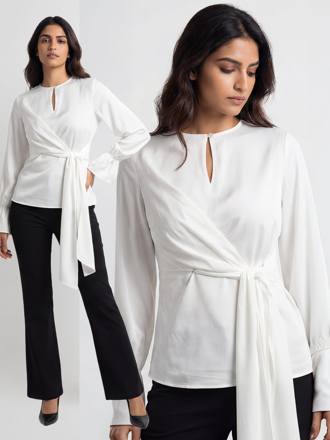 Exude Ivory Knot Grace Top
