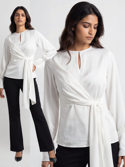 Exude Ivory Knot Grace Top