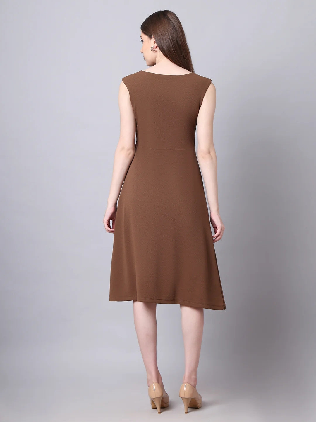 Exude Pride A-line Wrap Dress Coffee 