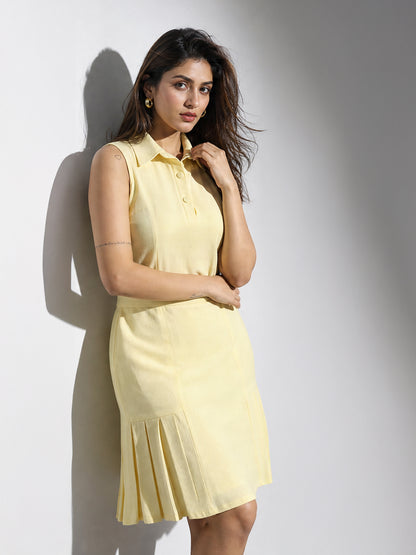 Exude Butter Yellow Top &amp; Skirt Co-ord