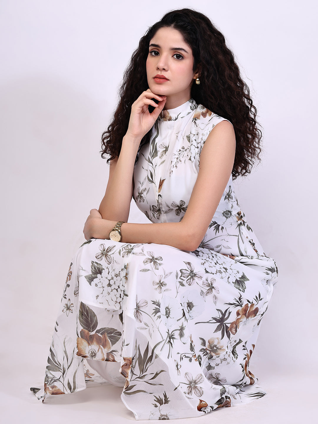 Exude Vibrance Open Back Midi Dress (White)