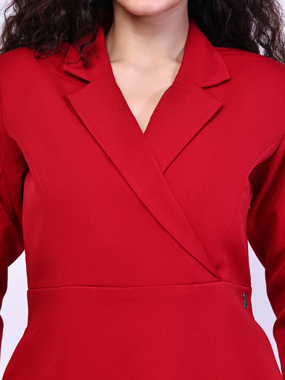 Exude Wonder Blazer Sheath Dress (Red)