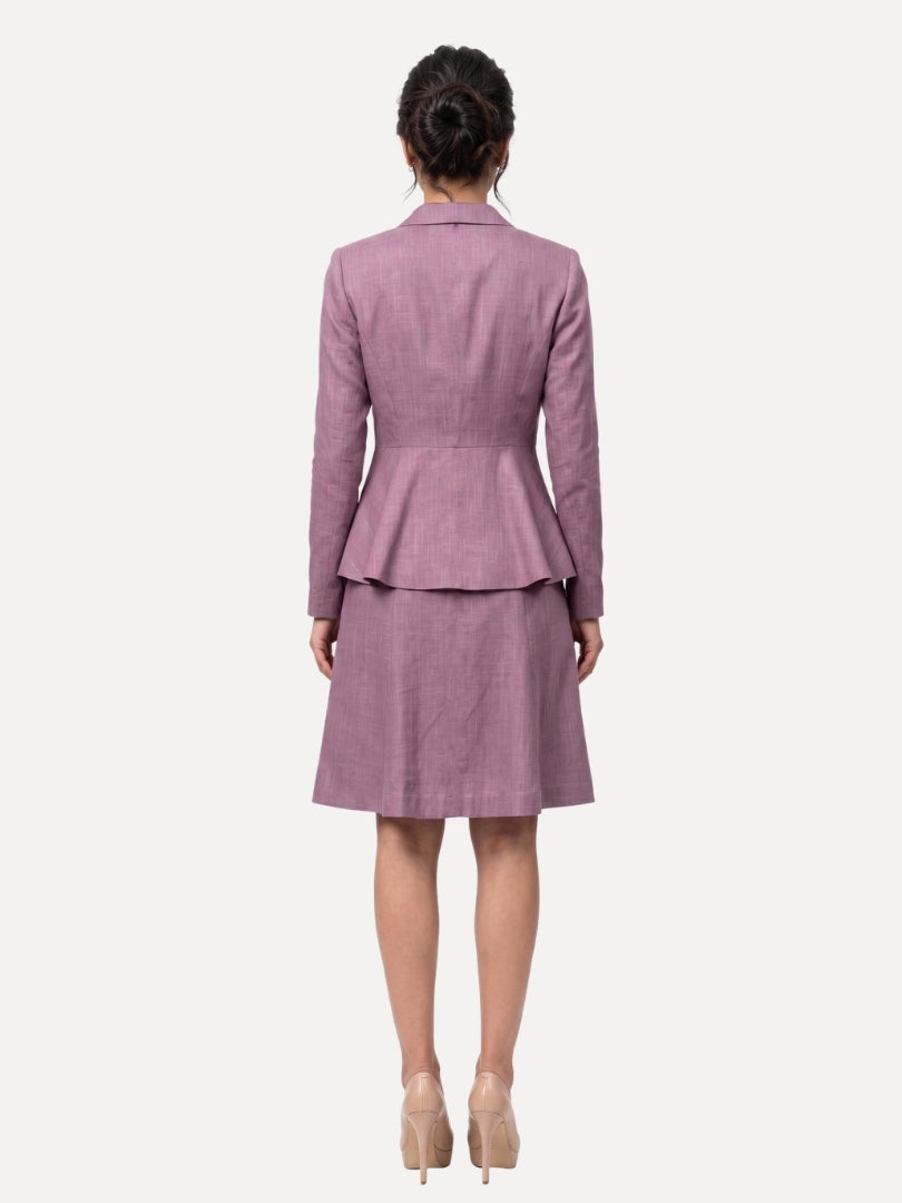 Lilac Linen A-Line Blazer &amp; Skirt Set