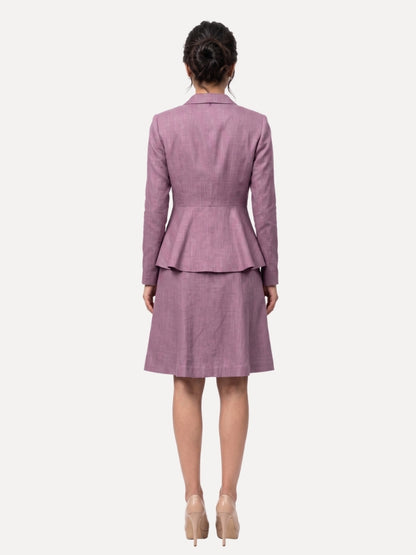 Lilac Linen A-Line Blazer &amp; Skirt Set