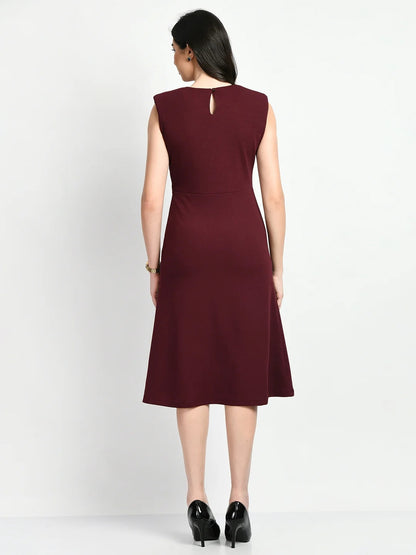 Exude Finesse Asymmetrical A-line Dress Wine Dresses