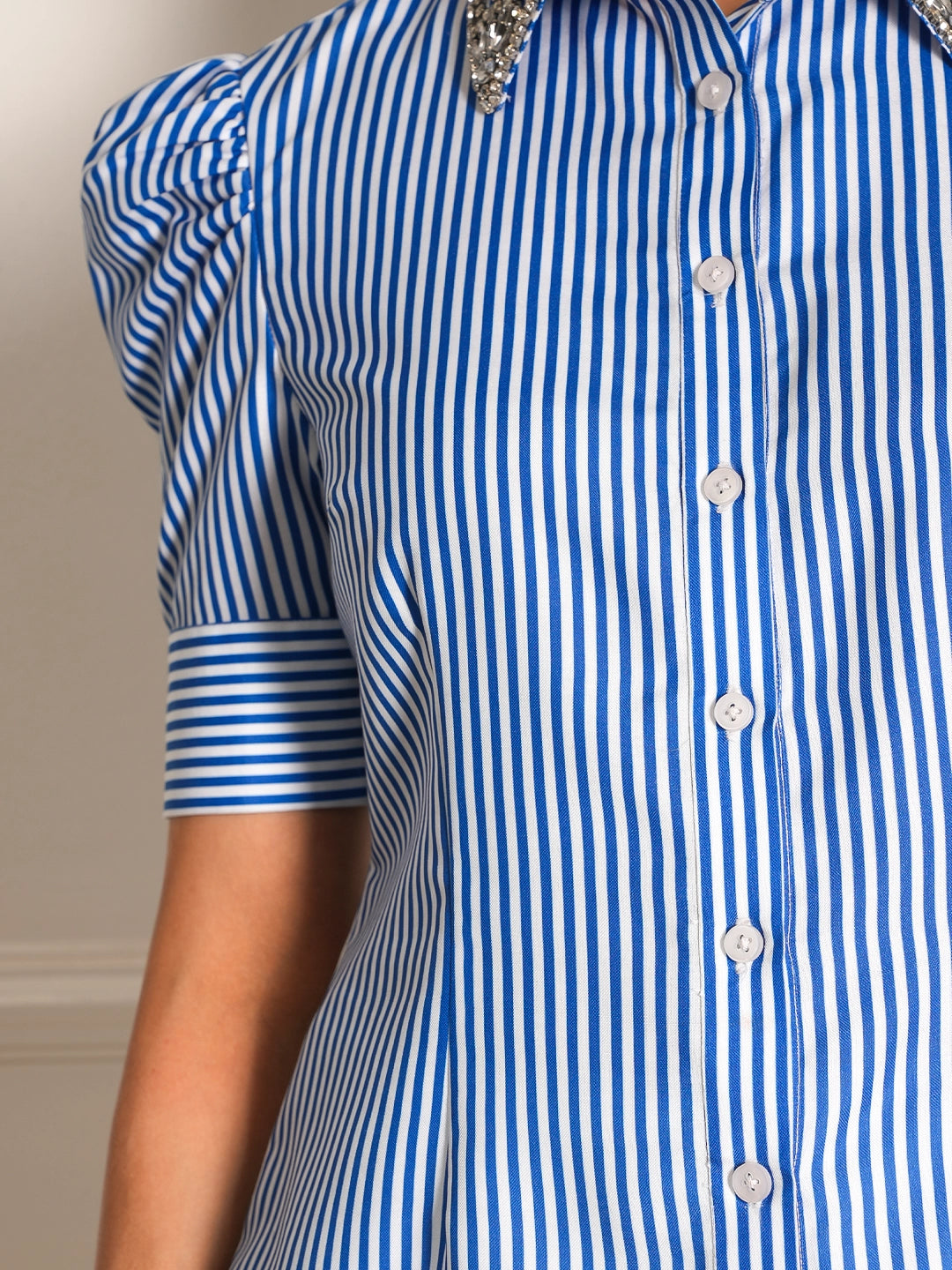 Exude Bardot Structured Crop Top