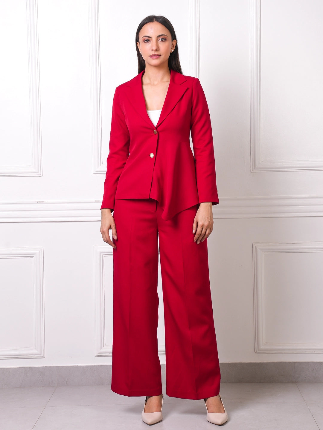 Red Peplum Blazer