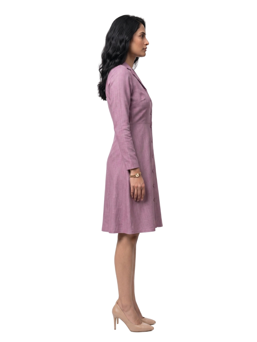 Exude Lilac Linen Blazer Dress