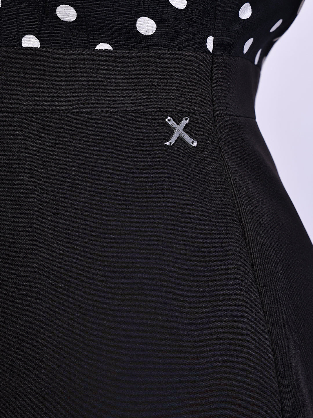 Exude Polka Dots Drape Dress 