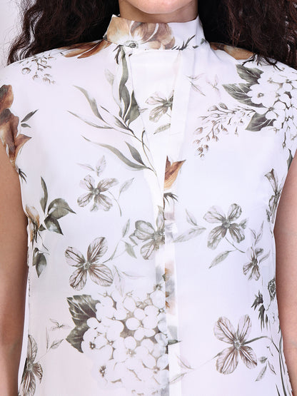 Exude Vibrance Open Back Midi Dress (White)