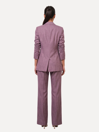 Exude Beige Linen Blazer &amp; Wide-Leg Trouser Co-ord Set