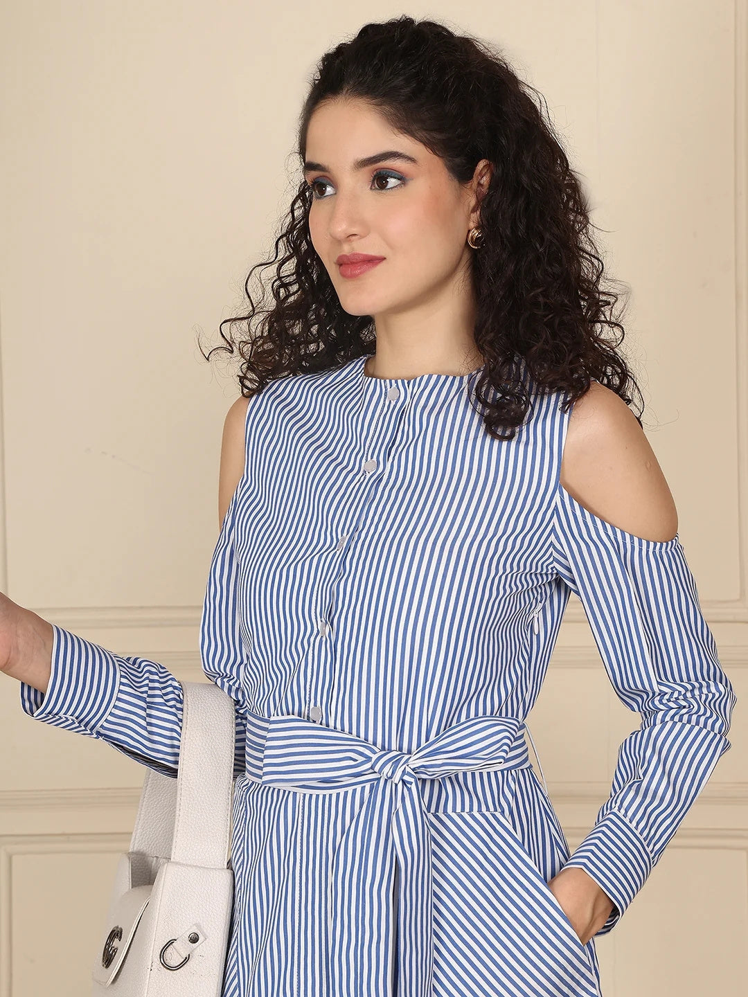 Exude Linen Stripe Dress 
