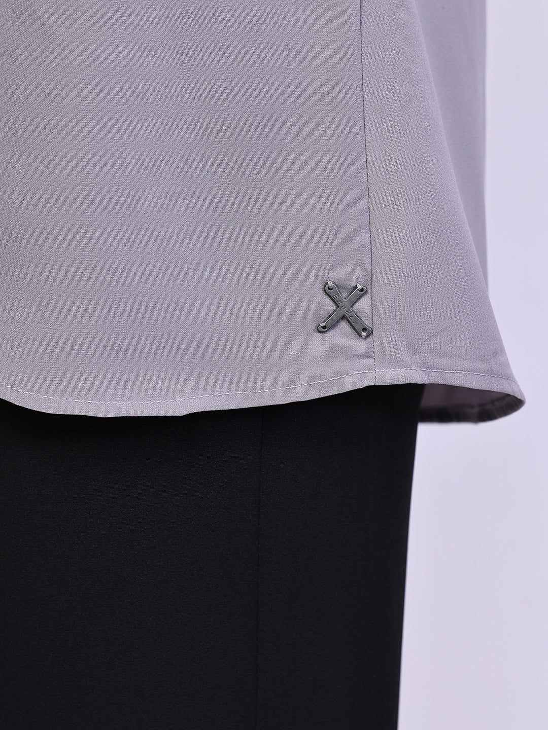 Exude Layered looks High Neck Layered Top (Lilac)