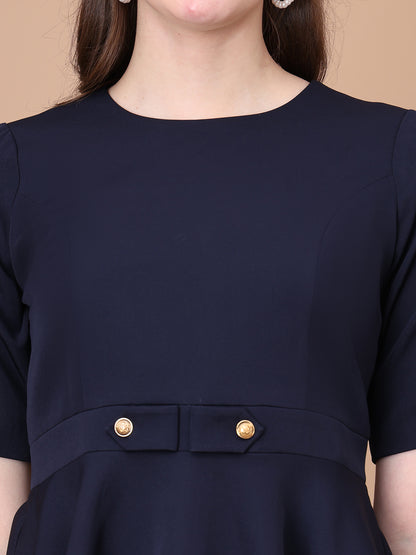 Exude Chic Revolution A-line Top (Navy)