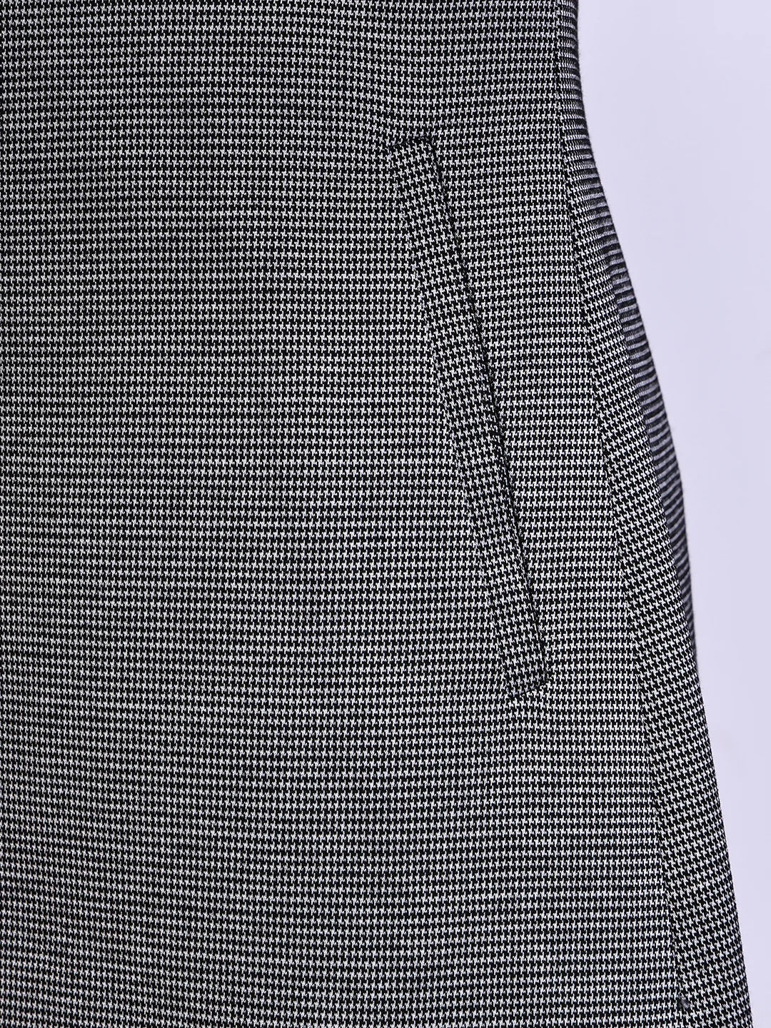 Exude Crowned Confidence Long Blazer and Midi A-line Skirt Black-White Co-ord Sets