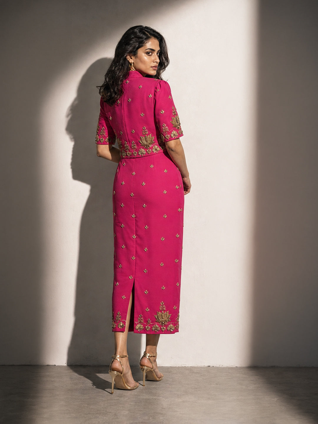 Fuchsia Pink Embroidered Co-ord Set
