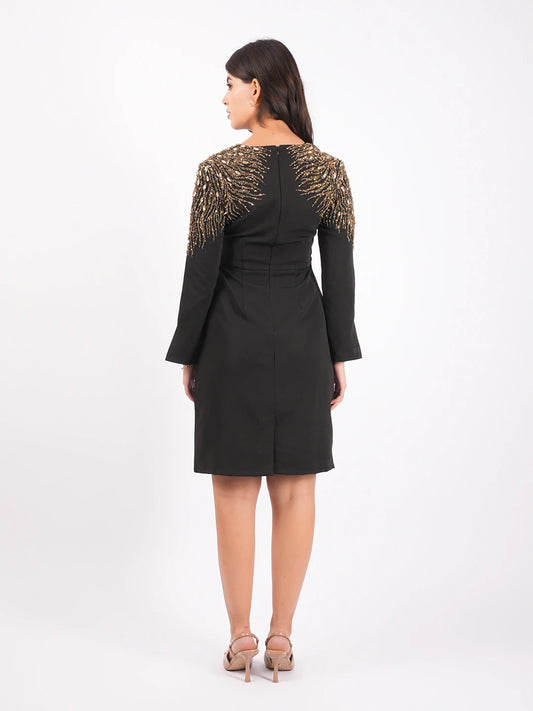 Exude Black Luxe Embellished Dress