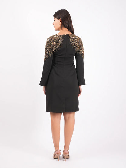 Exude Black Luxe Embellished Dress