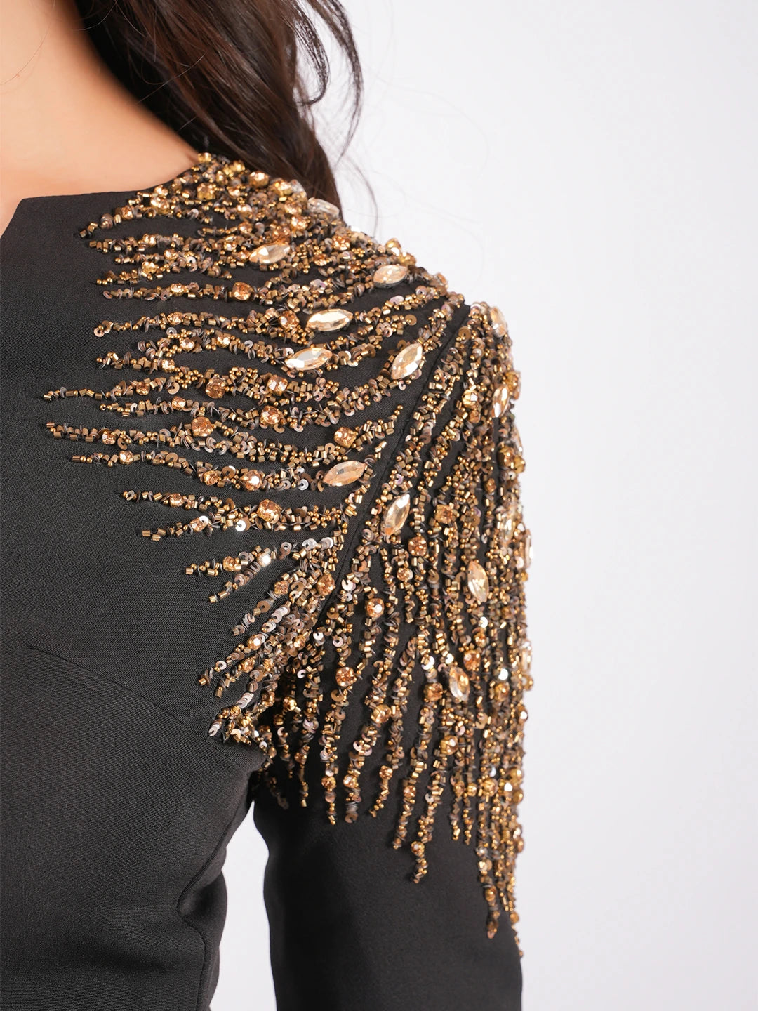 Exude Black Luxe Embellished Dress