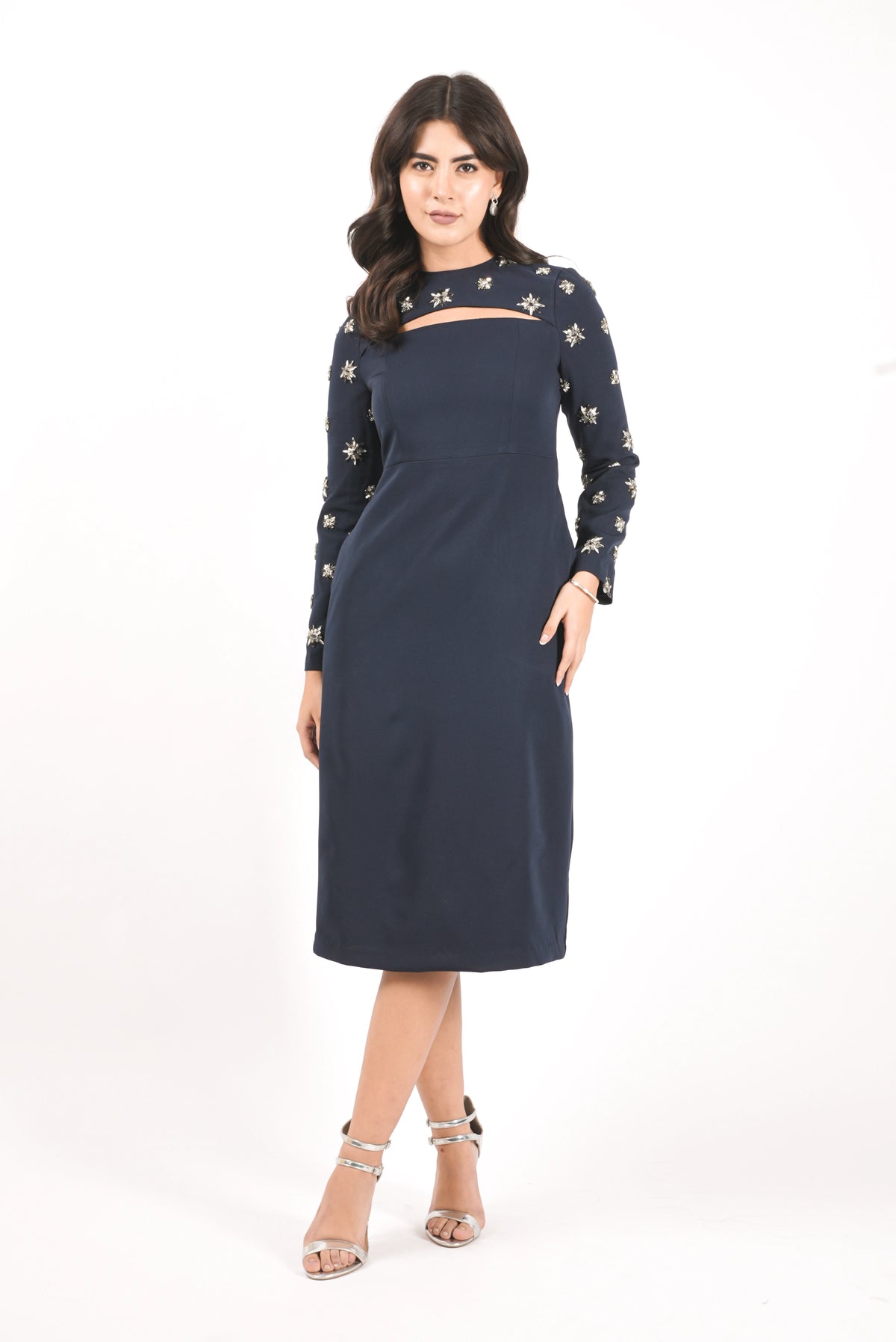 Exude Midnight Stellar Embellished Dress 