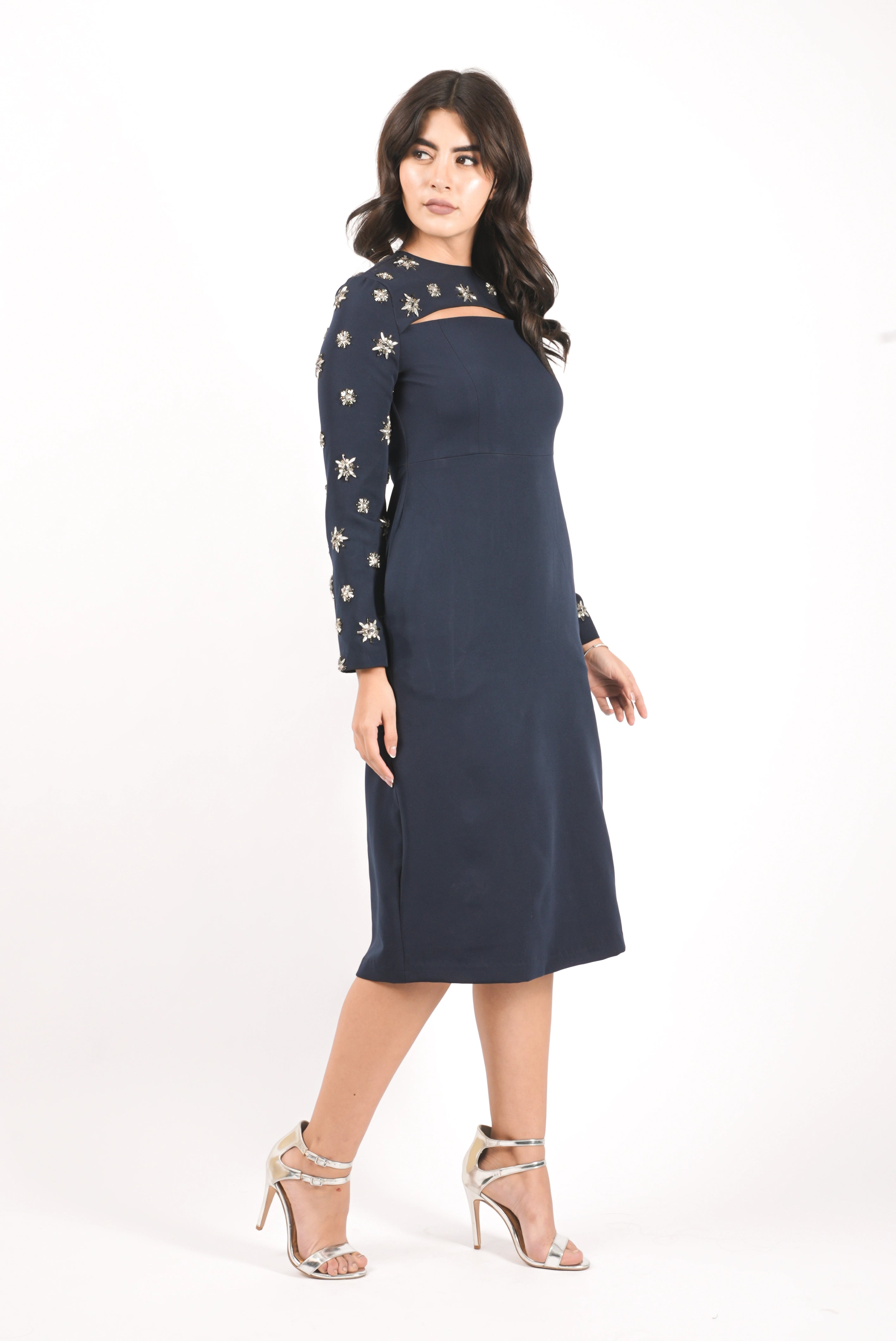 Exude Midnight Stellar Embellished Dress 